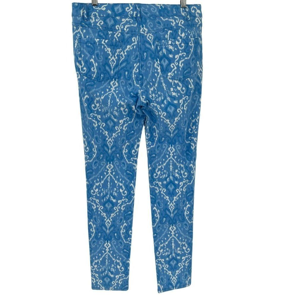 J. McLaughlin Lexi Jeans Slim Straight Leg Stretch Women 10 Blue White‎ - Picture 4 of 10